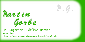 martin gorbe business card